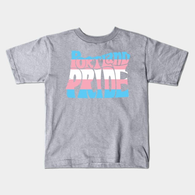 Portland Pride Festival - Trans - Oregon Silhouette - No BG Kids T-Shirt by LaLunaWinters